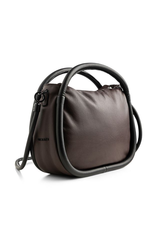 Leather bag in brown and black