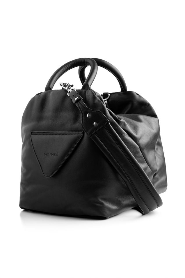 Large nappa leather bag in black 