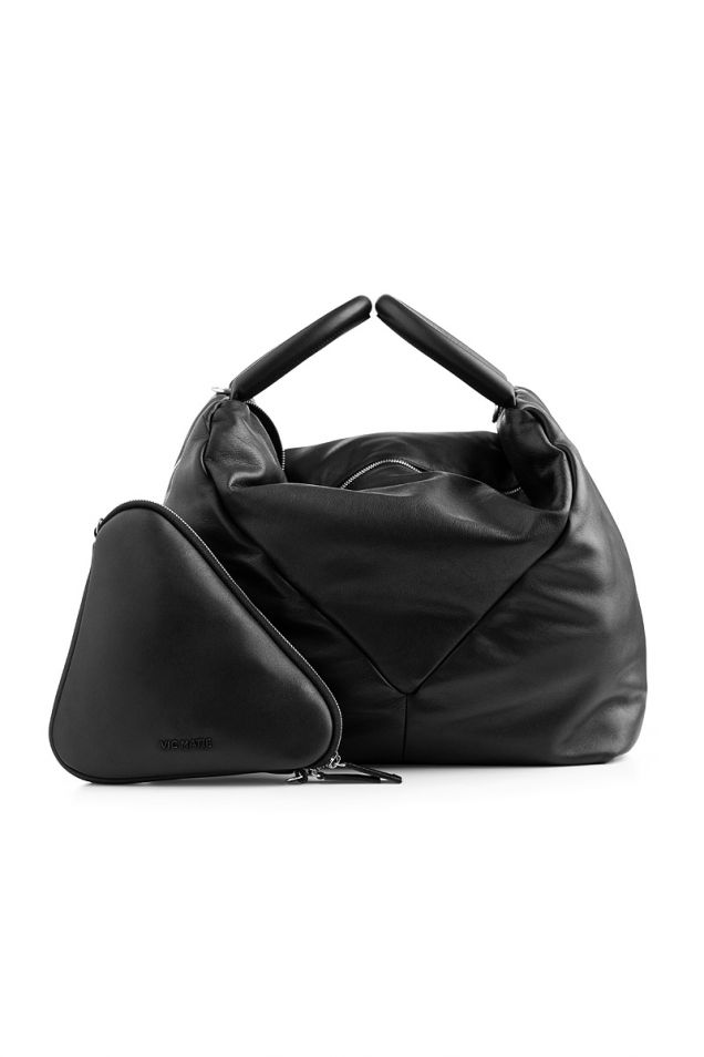 Large nappa leather bag in black 