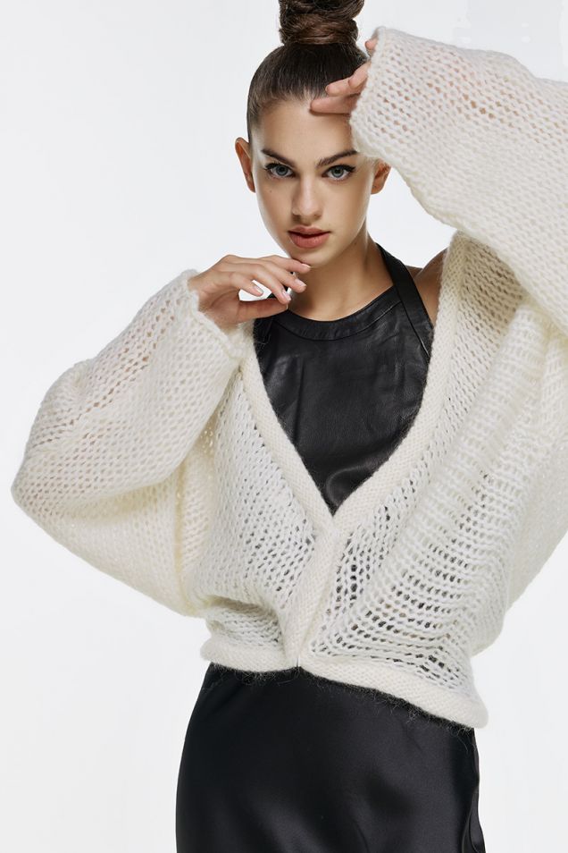 Cocoon cardigan in mohair