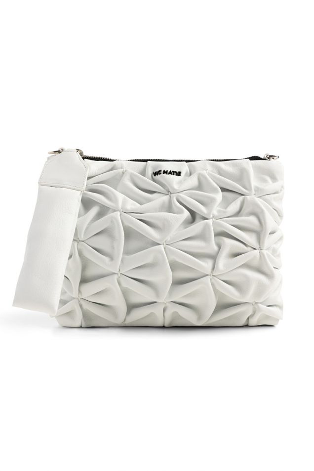 White pouch bag with shoulder strap