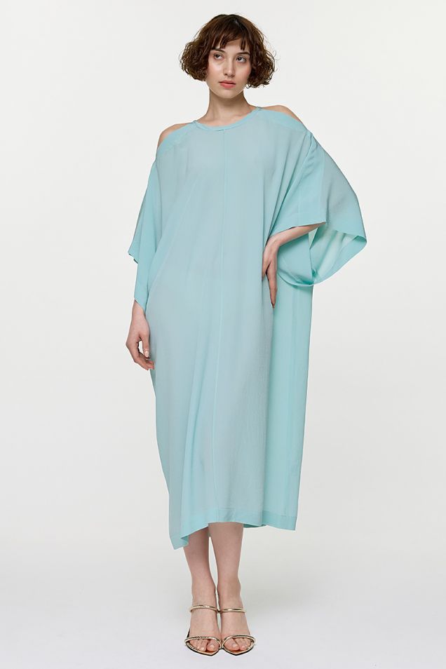 Silk midi dress in loose shape