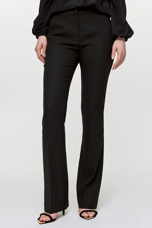 Flared pants in viscose crepe