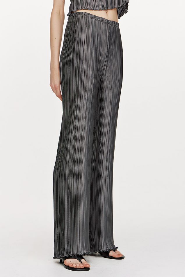 Pleated pants in anthracite