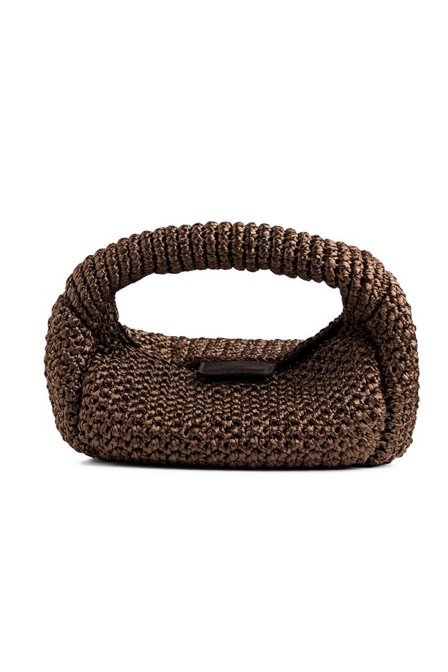 Woven straw  tote in choco hue