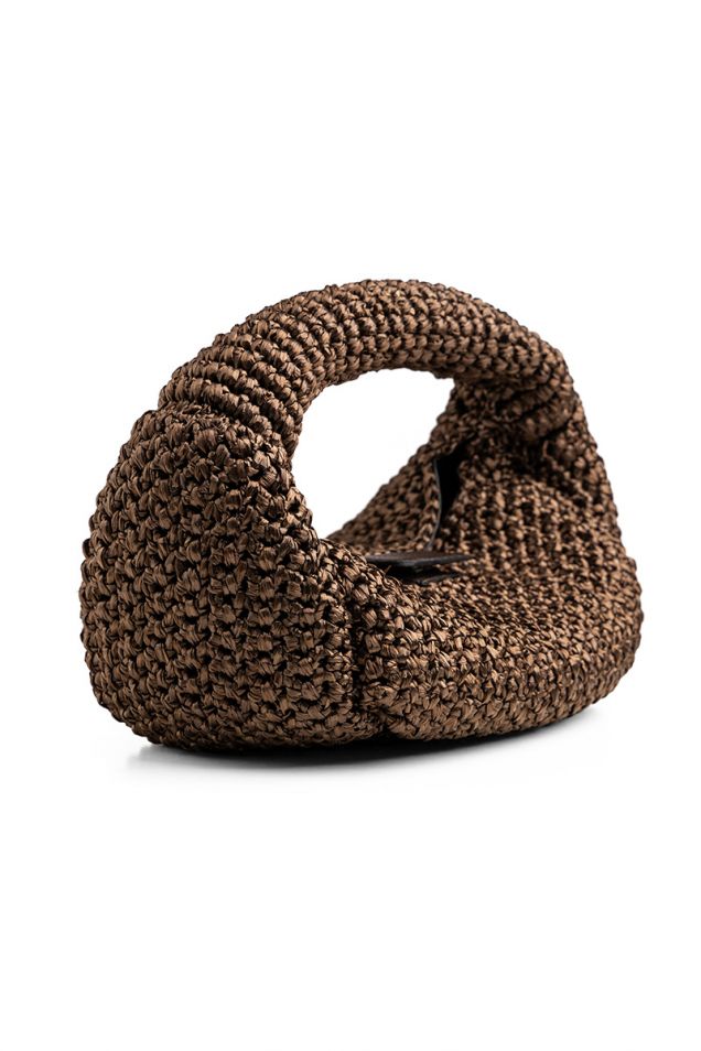 Woven straw  tote in choco hue