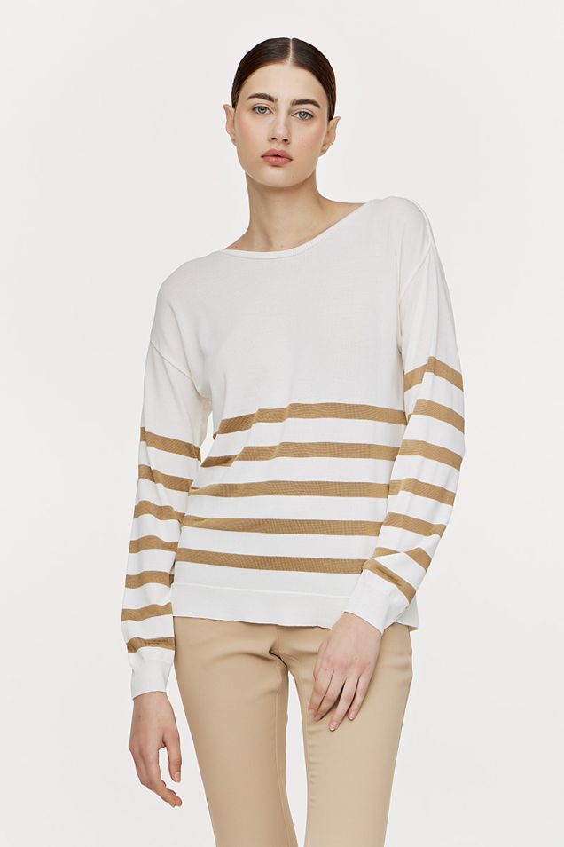 Marin striped rayon -blend blouse 