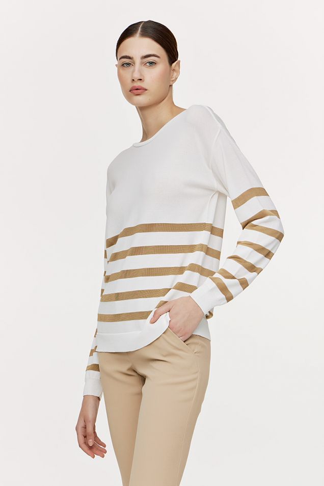 Marin striped rayon -blend blouse 