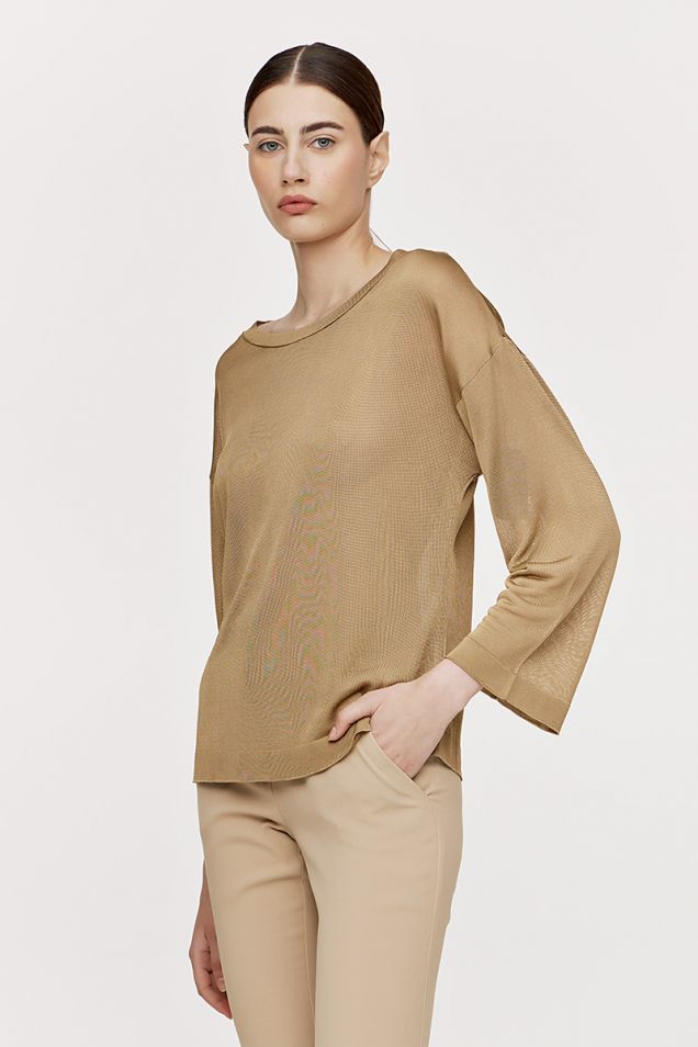 Rayon -blend sweater in camel 