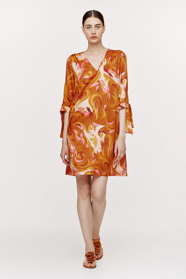 Silk -blend printed dress
