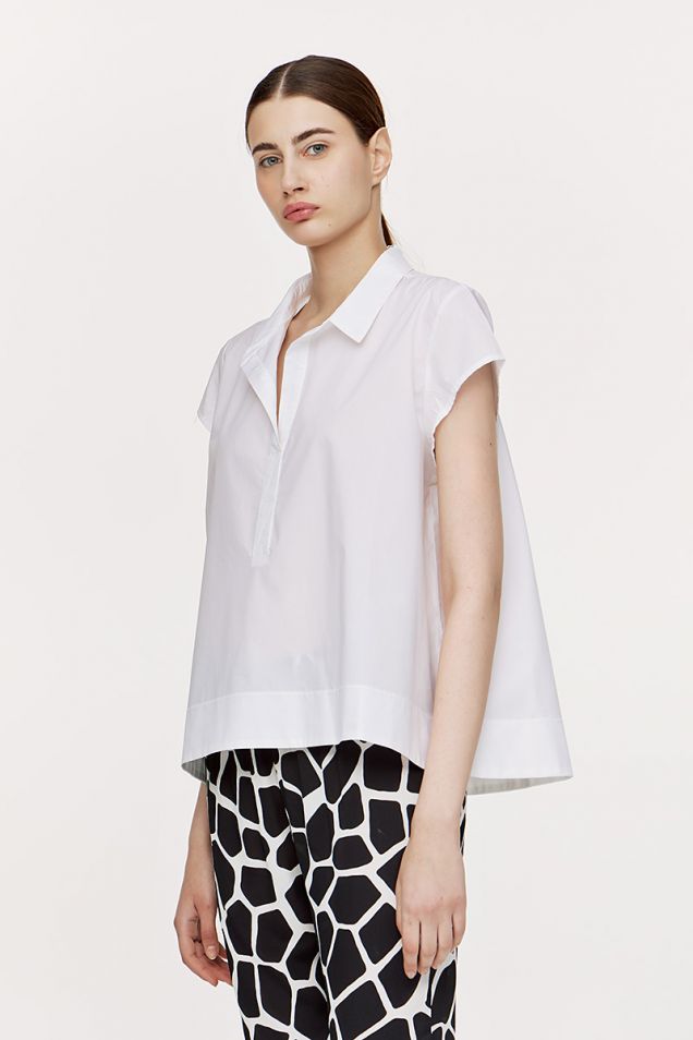 Cotton-poplin shirt in white 