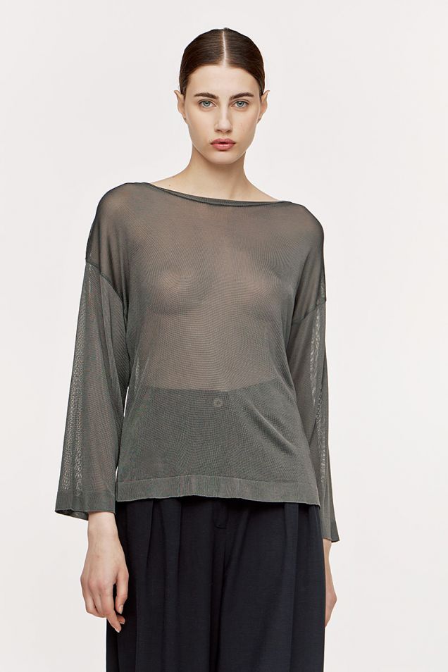 Rayon -blend sweater in anthracite