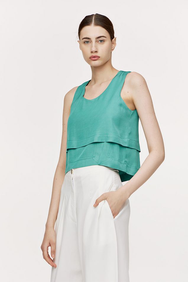 Cropped top in viscose 