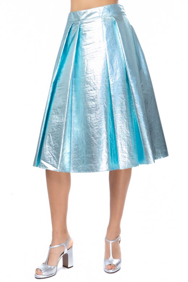 Pleated skirt in lurex 