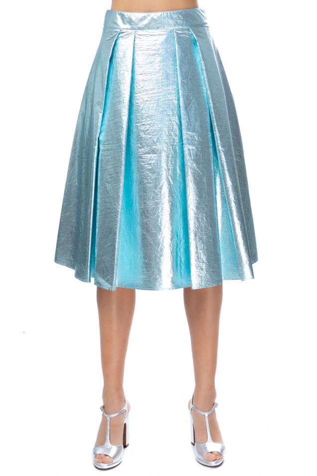 Pleated skirt in lurex 