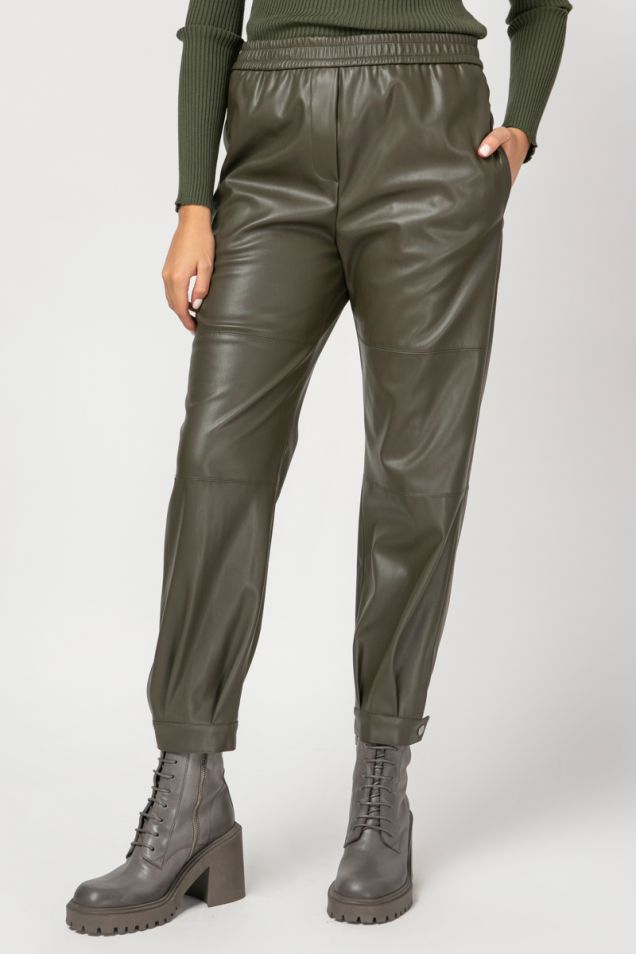 Faux leather tapered  pants