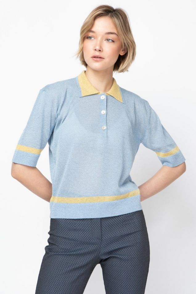 Polo shirt in two-tone jersey 