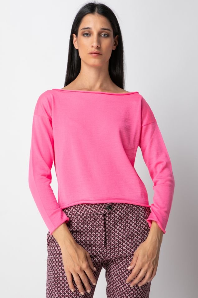 Cropped knit blouse