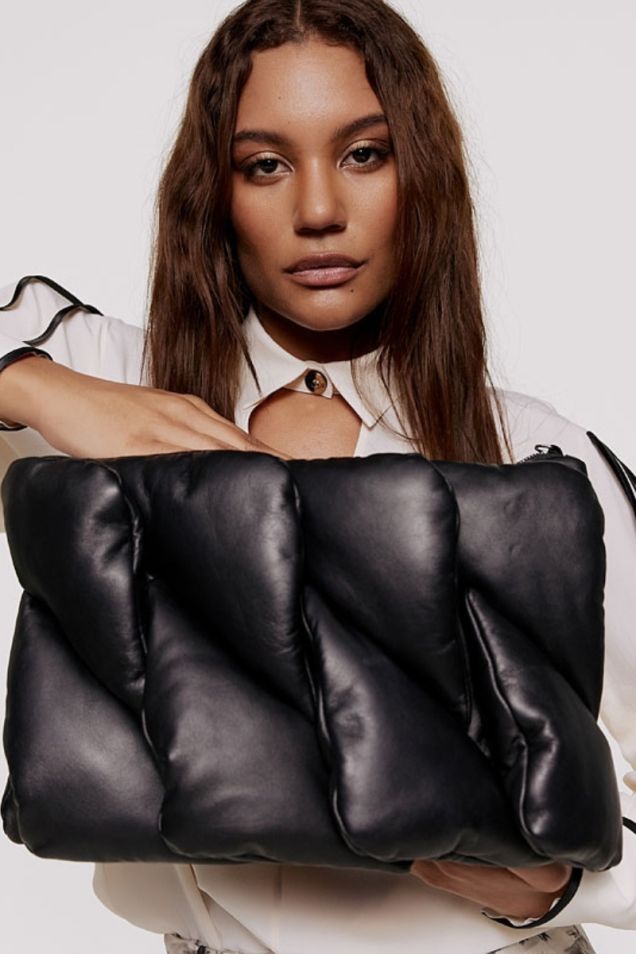 Black padded leather bag 